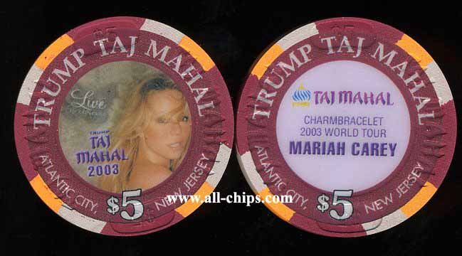 TAJ-5t $5 Trump Taj Mahal Mariah Carey