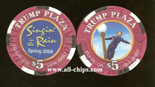 TPP-5ae $5 Trump Plaza Singing in the Rain 