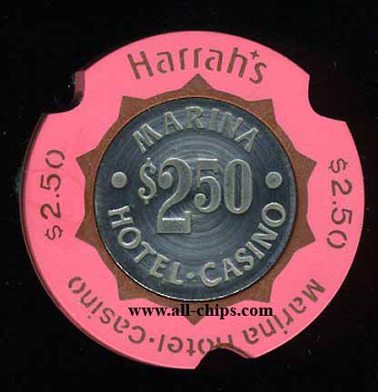 HAR-2.5a Sample $1 Harrahs Marina Notched Concentric Salesman Sample