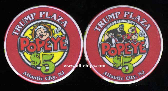 TPP-5r CC $5 Trump Plaza Popeye