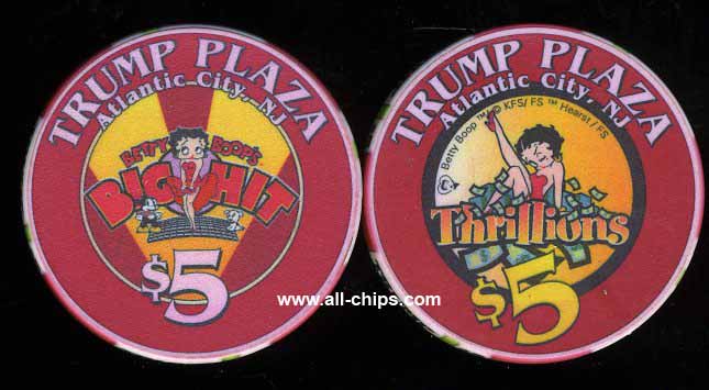 TPP-5o CC $5 Trump Plaza Betty Boops Big Hit