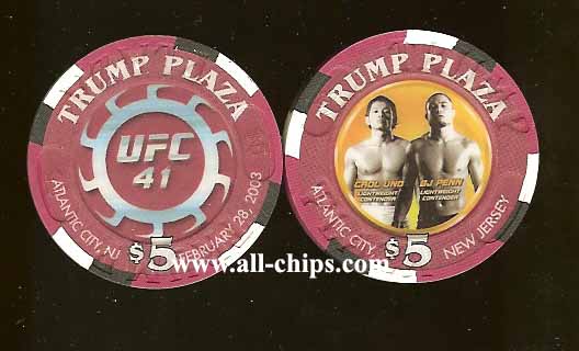 TPP-5w Trump Plaza $5 UFC 41 Carl Uno BJ Penn 