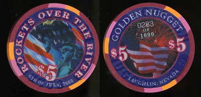 $5 Golden Nugget 4th of July Rockets over the River 2002 