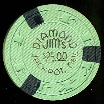 $25 Diamond Jim's 1st issue 1960 Jackpot, NV.