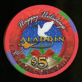 $5 Aladdin Christmas Happy Holidays 2001