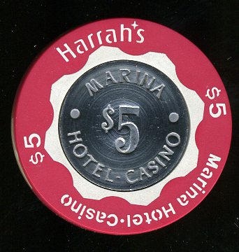 HAR-5b $5 Harrahs Marina Concentric Circles