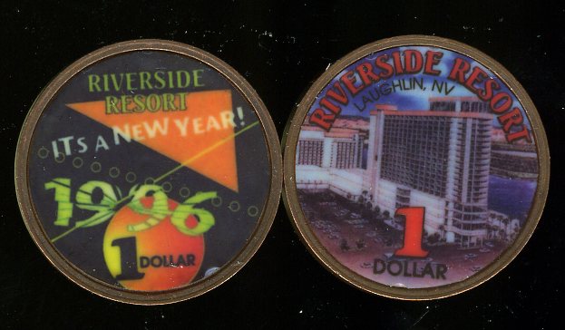 $1 Riverside Laughlin Copper Its a New Year 1996