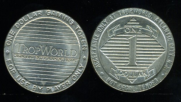 T TWD-1 $1 Tropworld Slot Token GD Mint Large One