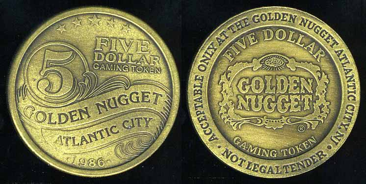 T GOL-5 $5 Golden Nugget Slot Token