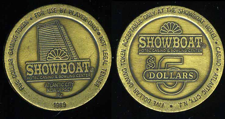 T SHO-5a $5 Showboat 1989 Slot Token