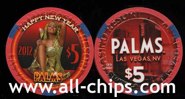 $5 Palms New Year 2011 Las Vegas Casino Chip
