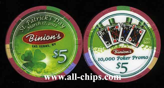$5 Binions ST. Patricks Day 2012 / 10,000 Poker Promo