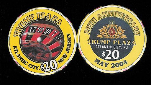 TPP-20f CC 20th Anniversary $20 Trump Plaza