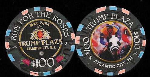 TPP-100f Trump Plaza $100 Run For the Roses 2004