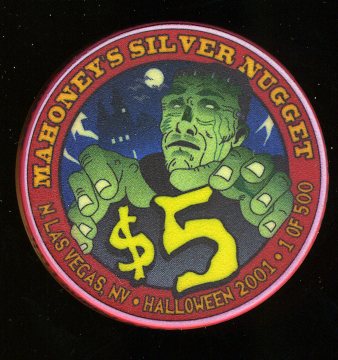 $5 Mahoneys Silver Nugget Halloween 2001