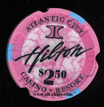 HAC-2.5 $2.50 Hilton Atlantic City 1st issue Notched Salesman Sample