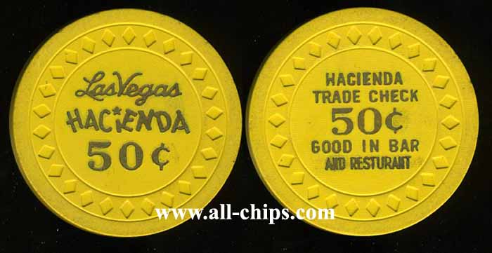 $.50 Hacienda Trade Check Good in bar Yellow