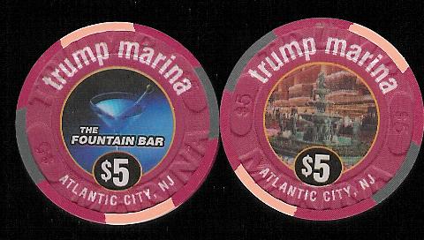 MAR-5j $5 Trump Marina Fountain Bar