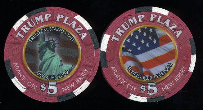 TPP-5t $5 Trump Plaza July 4th 2002
