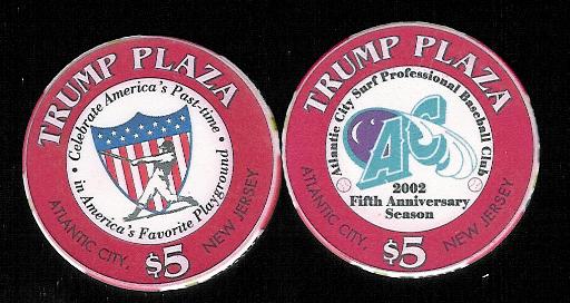 TPP-5s CC Trump Plaza AC Surf Professional Baseball Club