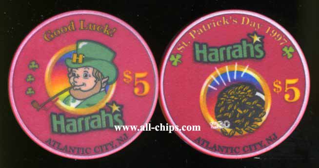 HAR-5h $5 Harrahs St Patricks Day 1997