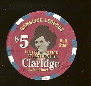 CLA-5m $5 Claridge Gambling Legends Bell Star