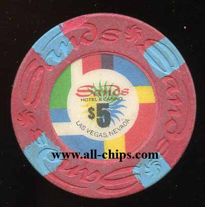 $5 Sands Casino 14th issue Pinwheel w/ chip on it