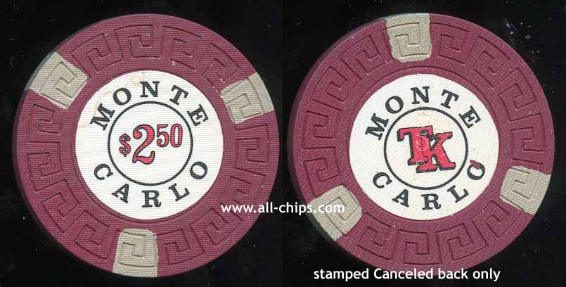 $2.50 Monte Carlo Reno 2nd issue 1970s Cancelled