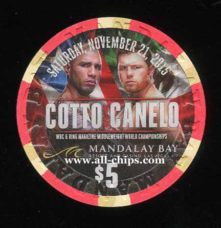 $5 Mandalay Bay Cotto vs Canelo Nov 21 2015 Boxing