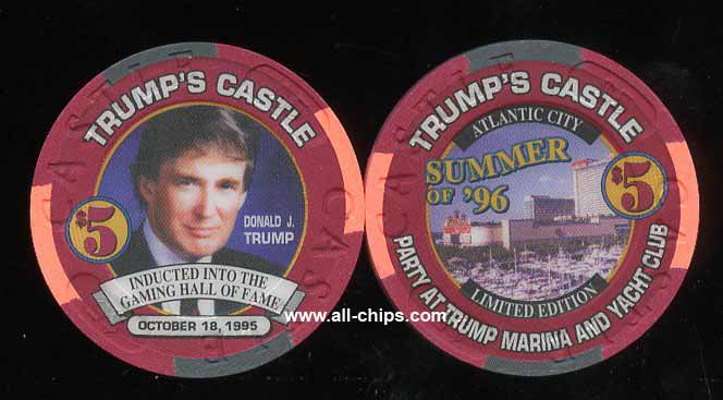 CAS-5y $5 Trump Castle Donald Trump Inducted into the Gaming Hall of Fame OCT. 