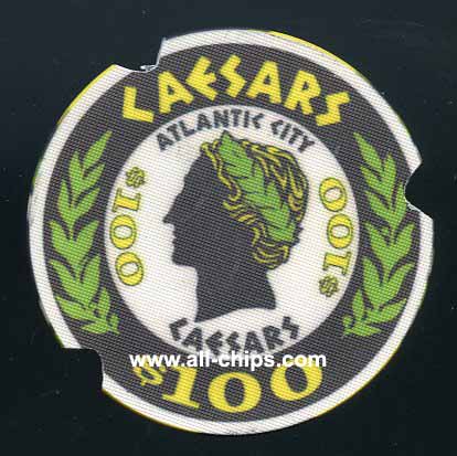 CAE-100c $100 Caesars 4th issue Notched Chipco Sample