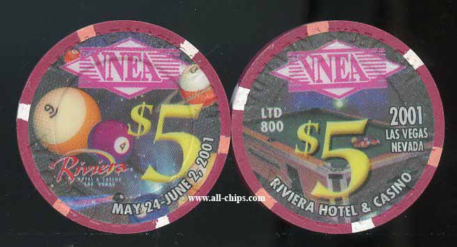 $5 Riviera VNEA Las Vegas May 2001 LTD 800