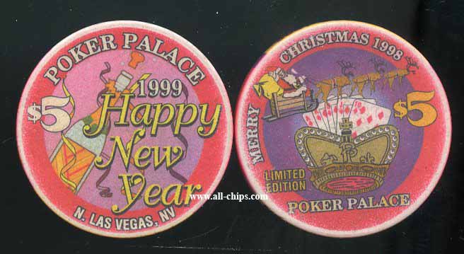 $5 Poker Palace Happy New Year 1999