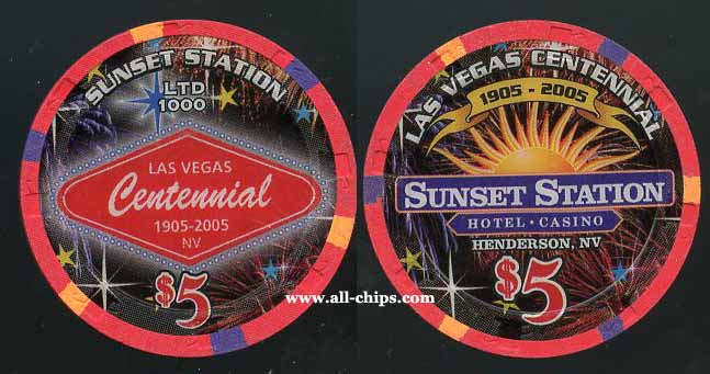 $5 Sunset Station Centennial 1905-2005