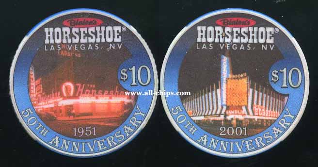 $10 Binions Horseshoe 50th Anniversary 1951-2001 