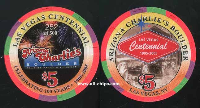 $5 Arizona Charlies Centennial 1905-2005