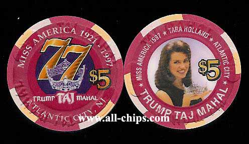TAJ-5m $5 1997 Taj Mahal  Miss America Tara Holland 