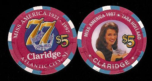 CLA-5h $5 Claridge 1997 Miss America Tara Holland 