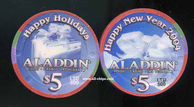 $5 Aladdin Happy Holidays Christmas New Year 2004