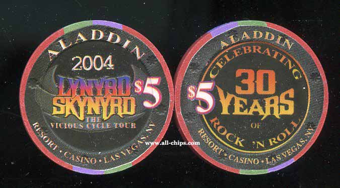 $5 Aladdin Lynyrd Skynyrd 2004 30 Years The Vicious Cycle Tour Used