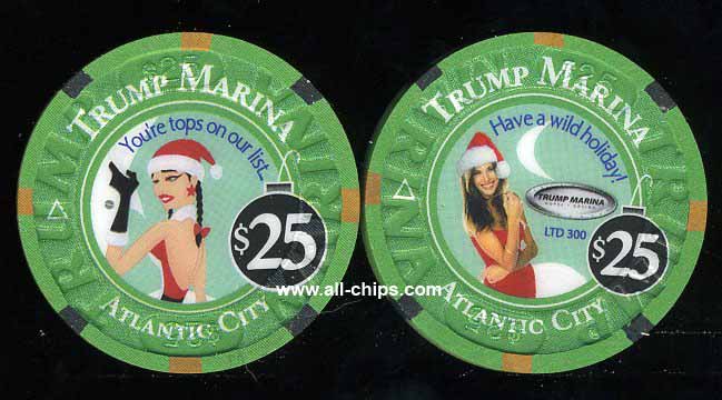 MAR-25h $25 Trump Marina Happy Holidays Girl Santa Christmas