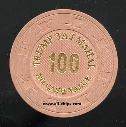 Taj-T 100 $100 Taj Mahal Tournament Chip
