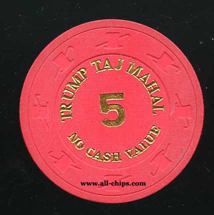 Taj-T 5 $5 Taj Mahal Tournament Chip