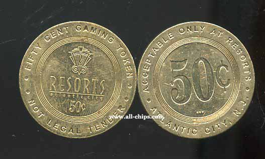 T-RES-50c 50c Resorts Slot Token from 2002 AU