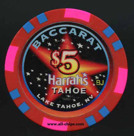 $5 Harrahs Tahoe Oversize Baccarat 2000