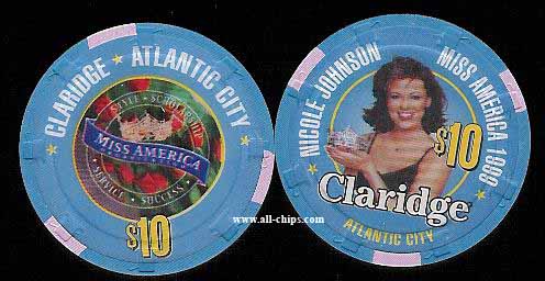 CLA-10b $10 Claridge  Miss America 1999 Nicole Johnson 