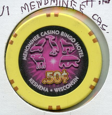 .50c Menominee Casino Bingo Hotel Keshena WI.