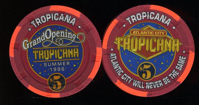 TRO-5d $5 Tropicana Grand Opening Summer 1996