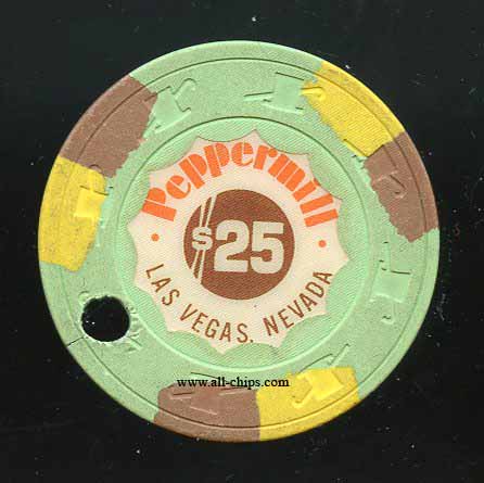 $25 Peppermill 1st issue Las Vegas 1982 Drilled
