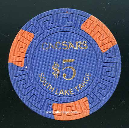 $5 Caesars South Lake Tahoe 1st issue 1969